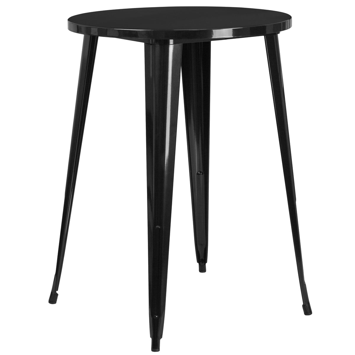 Black |#| 30inch Round Black Metal Indoor-Outdoor Bar Height Table - Industrial Table