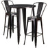 Commercial Grade 30" Round Metal Indoor-Outdoor Bar Table Set with 2 Cafe Stools