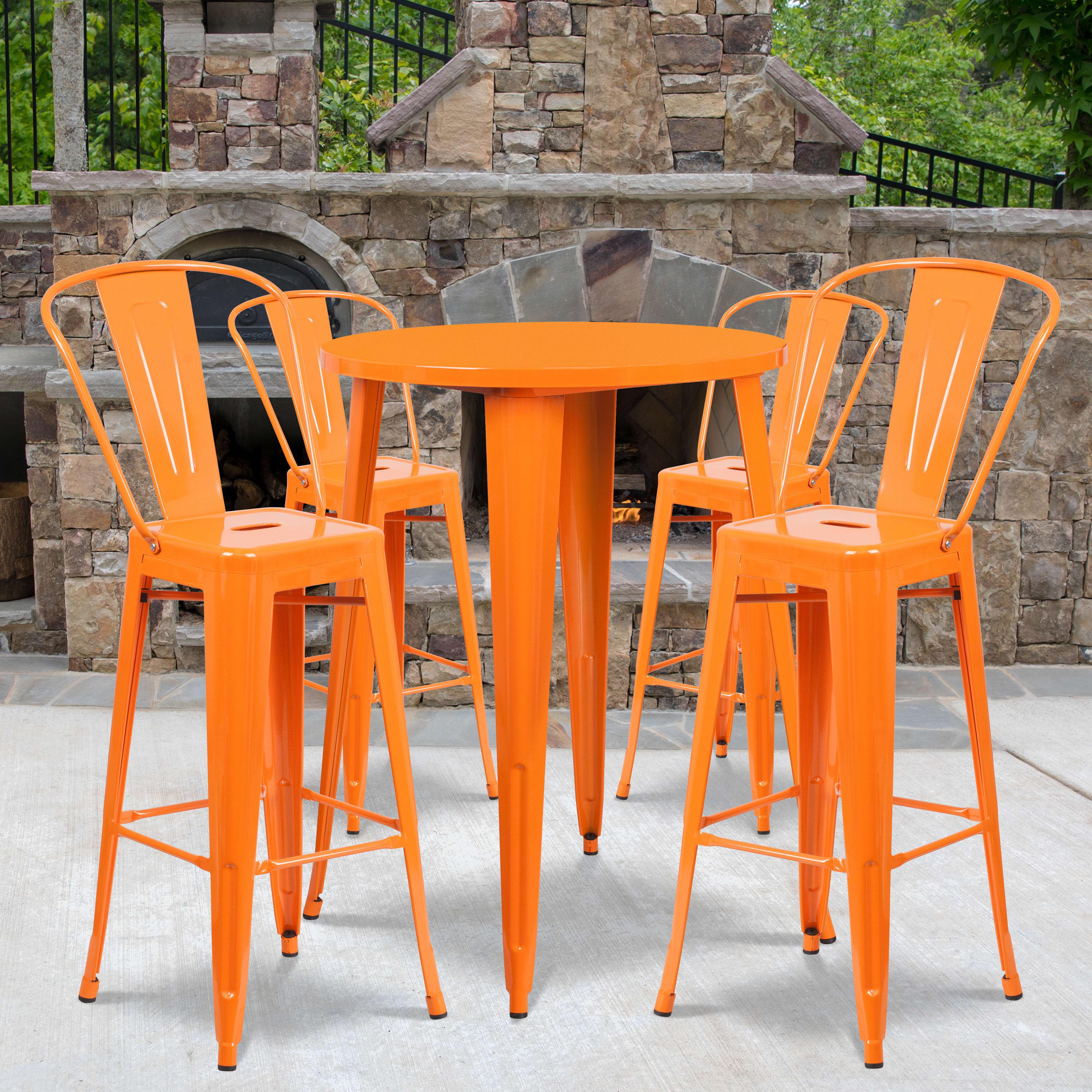 Orange metal outdoor best sale chair