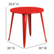 Red |#| 30inch Round Red Metal Indoor-Outdoor Table - Restaurant Furniture