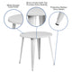 White |#| 30inch Round White Metal Indoor-Outdoor Table - Restaurant Furniture