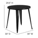 Black |#| 30inch Round Black Metal Indoor-Outdoor Table - Restaurant Table