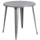 Silver |#| 30inch Round Silver Metal Indoor-Outdoor Table - Restaurant Furniture