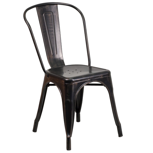 Black |#| 30inch Round Black Metal Indoor-Outdoor Table Set with 2 Cafe Chairs