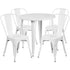 Commercial Grade 30" Round Metal Indoor-Outdoor Table Set with 4 Cafe Chairs