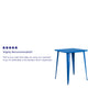 Blue |#| 31.5inch Square Blue Metal Indoor-Outdoor Bar Height Table - Café Table