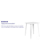 White |#| 31.5inch Square White Metal Indoor-Outdoor Bar Height Table - Café Table