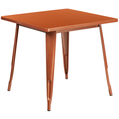 Commercial Grade 31.5" Square Metal Indoor-Outdoor Table - View 1