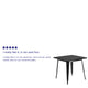 Black |#| 31.5inch Square Black Metal Indoor-Outdoor Table - Hospitality Furniture
