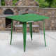 Green |#| 31.5inch Square Green Metal Indoor-Outdoor Table - Hospitality Furniture