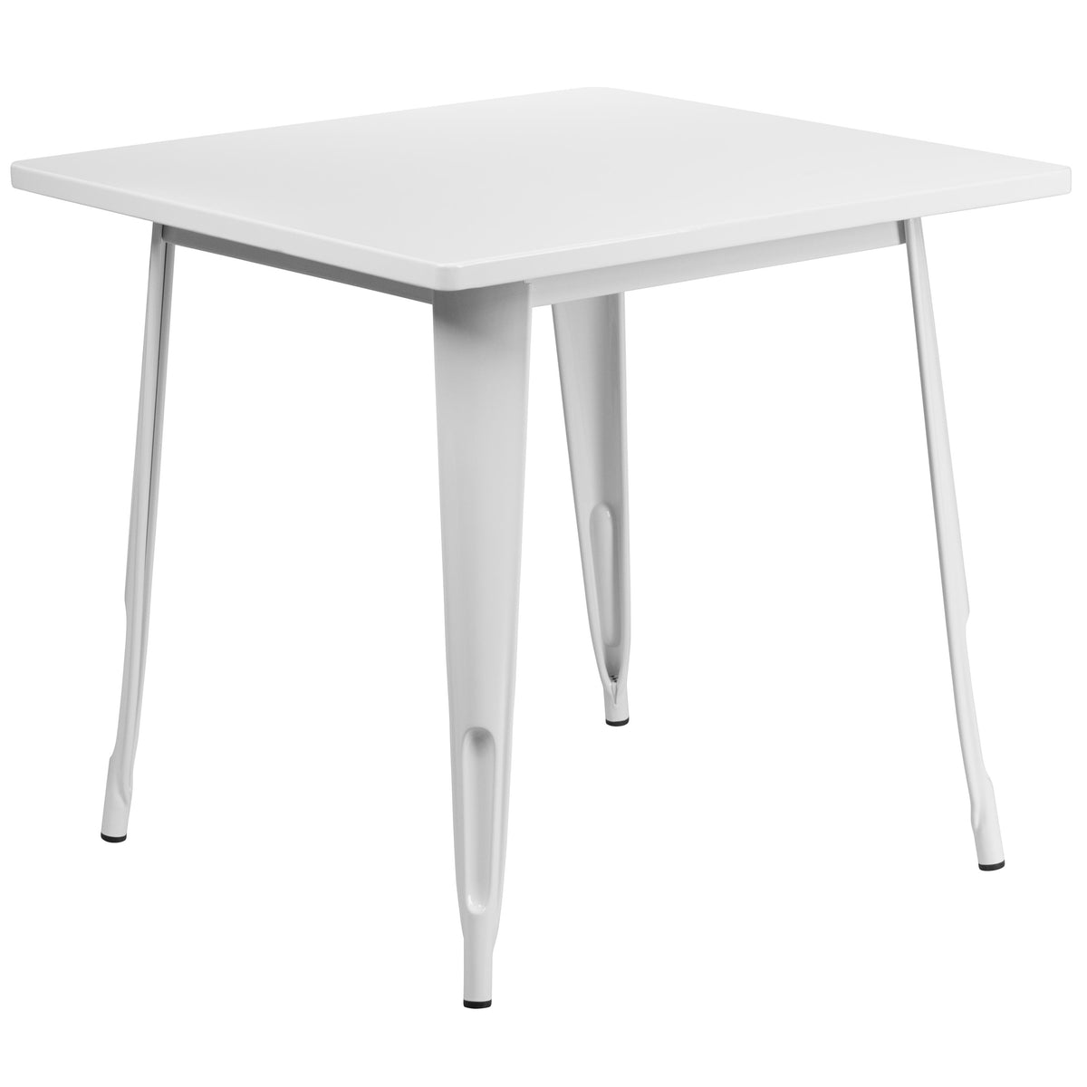 White |#| 31.5inch Square White Metal Indoor-Outdoor Table - Hospitality Furniture