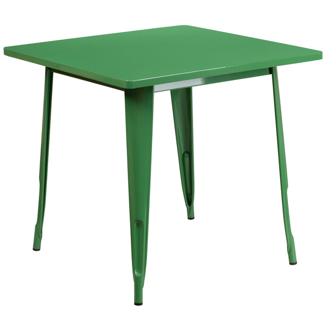 Commercial Grade 31.5" Square Metal Indoor-Outdoor Table - View 1