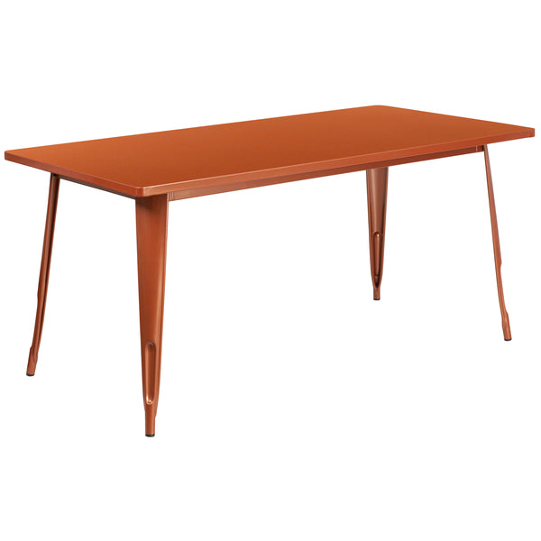 Copper |#| 31.5inch x 63inch Rectangular Copper Metal Indoor-Outdoor Table - Industrial Table