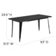 Black |#| 31.5inch x 63inch Rectangular Black Metal Indoor-Outdoor Table - Industrial Table