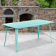Mint Green |#| 31.5inch x 63inch Rectangular Mint Green Metal Indoor-Outdoor Table - Industrial Table