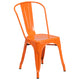 Orange |#| 31.5inch x 63inch Rectangular Orange Metal Indoor-Outdoor Table Set w/ 4 Stack Chairs