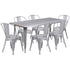 Commercial Grade 31.5" x 63" Rectangular Metal Indoor-Outdoor Table Set with 6 Stack Chairs