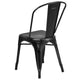 Black |#| Distressed Black Metal Indoor-Outdoor Stackable Chair - Kitchen Furniture