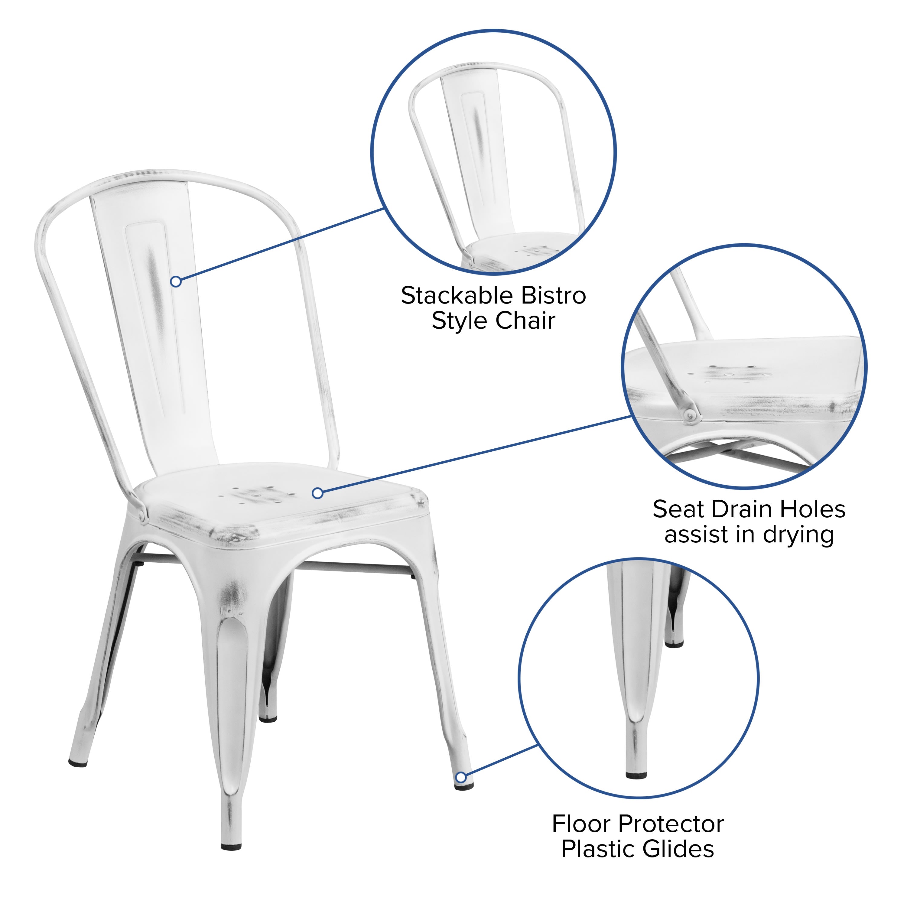 Distressed Metal Chair ET 3534 BizChair