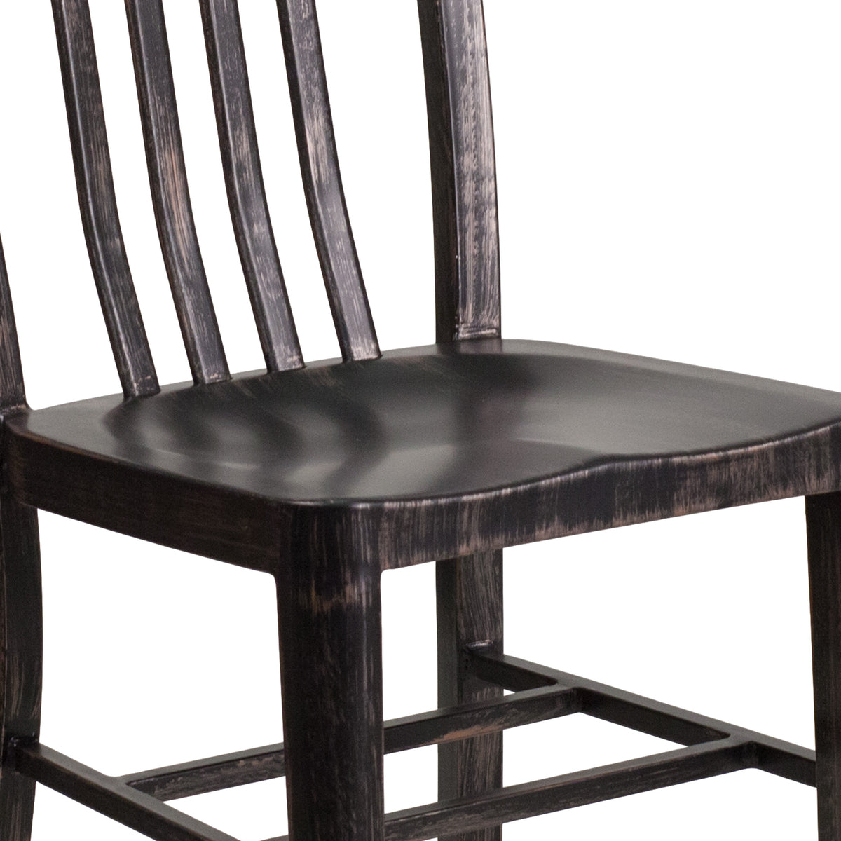 Black-Antique Gold |#| Black-Gold Metal Indoor-Outdoor Chair - Kitchen Chair - Restaurant Seating