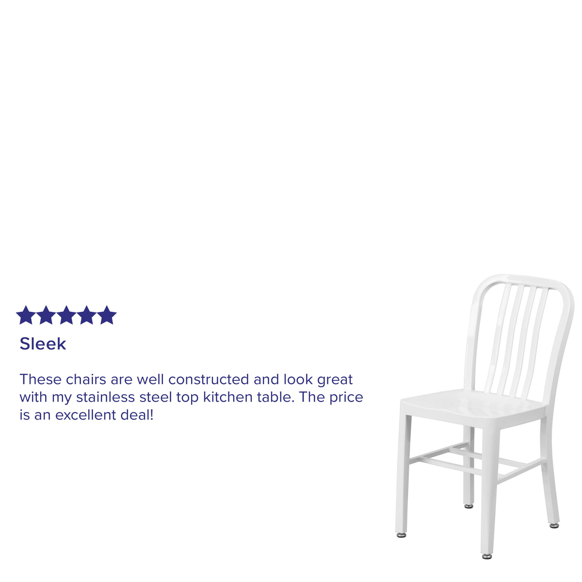 White |#| White Metal Indoor-Outdoor Chair - Kitchen Chair - Restaurant Seating