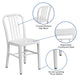 White |#| White Metal Indoor-Outdoor Chair - Kitchen Chair - Restaurant Seating