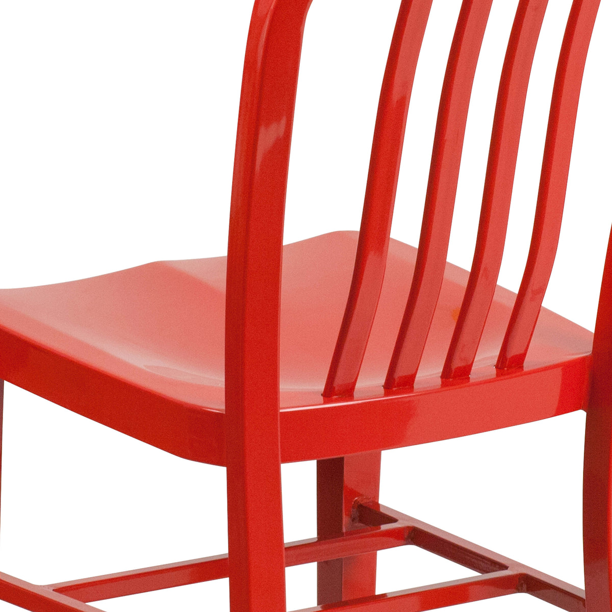 Red |#| Red Metal Indoor-Outdoor Chair - Kitchen Chair - Restaurant Seating