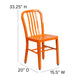 Orange |#| Orange Metal Indoor-Outdoor Chair - Kitchen Chair - Restaurant Seating