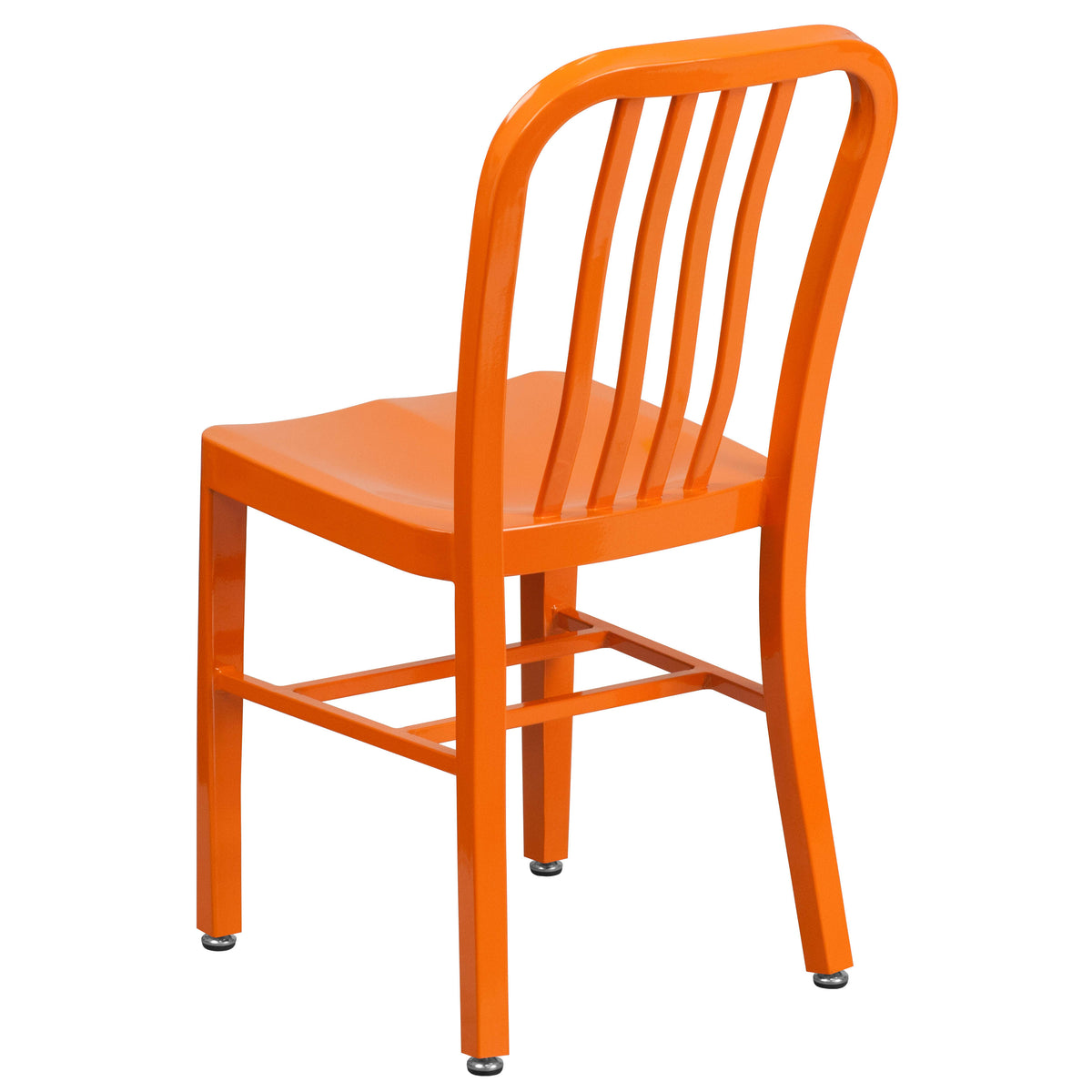 Orange |#| Orange Metal Indoor-Outdoor Chair - Kitchen Chair - Restaurant Seating