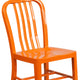 Orange |#| Orange Metal Indoor-Outdoor Chair - Kitchen Chair - Restaurant Seating