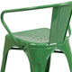 Green |#| Green Metal Indoor-Outdoor Chair with Arms - Restaurant Furniture