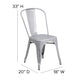 Silver |#| Silver Metal Indoor-Outdoor Stackable Chair - Restaurant Chair - Bistro Chair