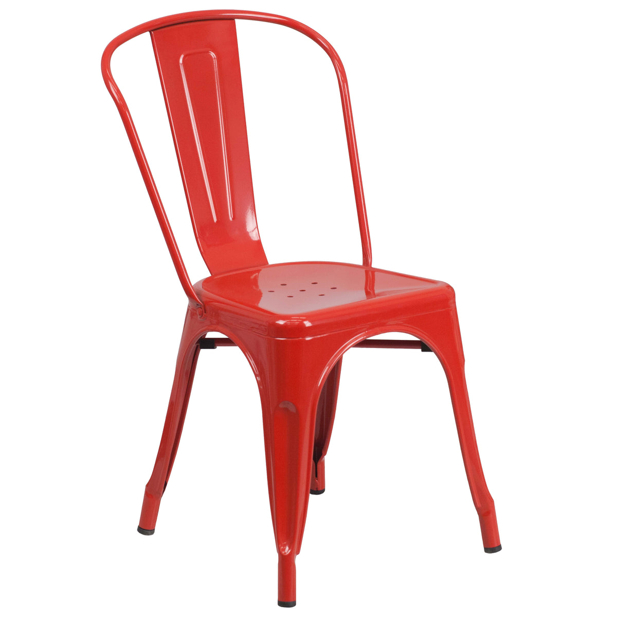 Red |#| Red Metal Indoor-Outdoor Stackable Chair - Restaurant Chair - Bistro Chair