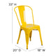 Yellow |#| Yellow Metal Indoor-Outdoor Stackable Chair - Restaurant Chair - Bistro Chair