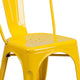 Yellow |#| Yellow Metal Indoor-Outdoor Stackable Chair - Restaurant Chair - Bistro Chair