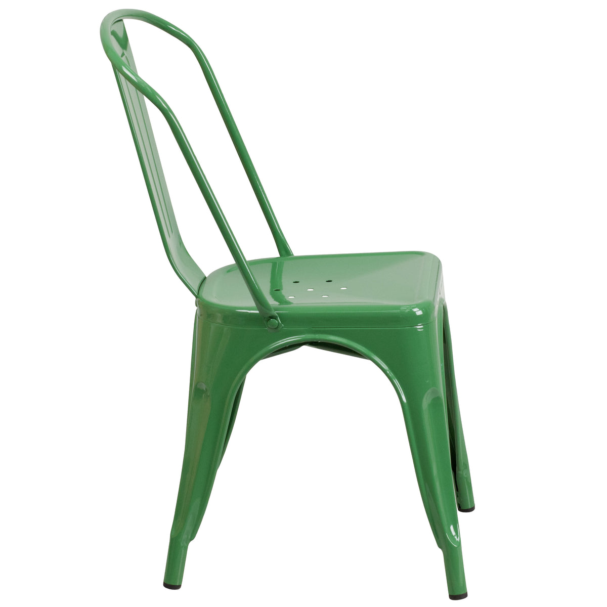 Green |#| Green Metal Indoor-Outdoor Stackable Chair - Restaurant Chair - Bistro Chair