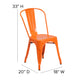 Orange |#| Orange Metal Indoor-Outdoor Stackable Chair - Restaurant Chair - Bistro Chair