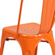 Orange |#| Orange Metal Indoor-Outdoor Stackable Chair - Restaurant Chair - Bistro Chair