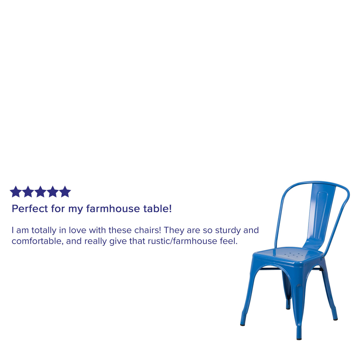 Blue |#| Blue Metal Indoor-Outdoor Stackable Chair - Restaurant Chair - Bistro Chair