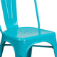 Crystal Teal-Blue |#| Crystal Teal-Blue Metal Indoor-Outdoor Stackable Chair - Kitchen Furniture