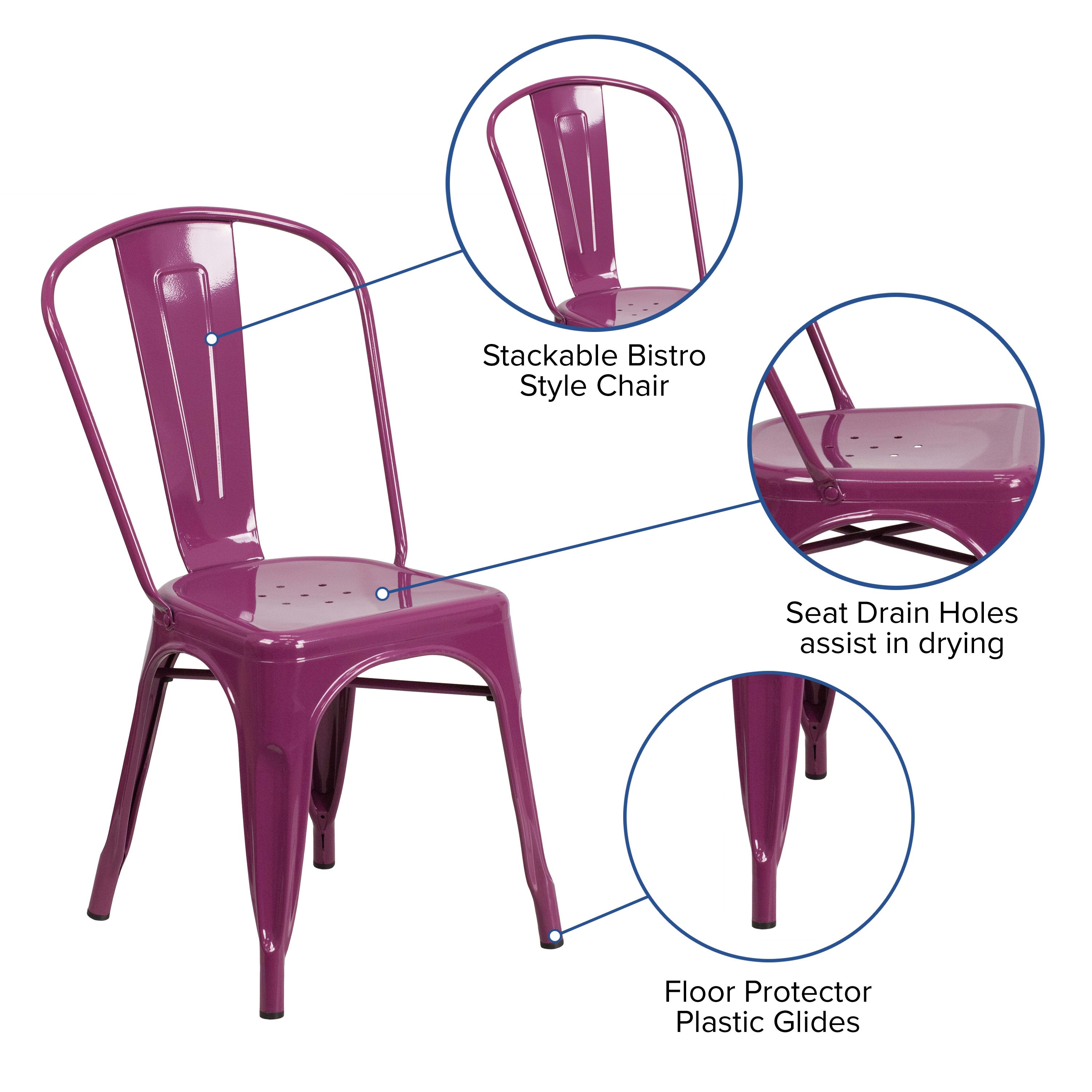 Purple metal sales chair