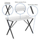 White |#| White Computer Desk w/ Raised Back Border - Home Office Furniture - Writing Desk