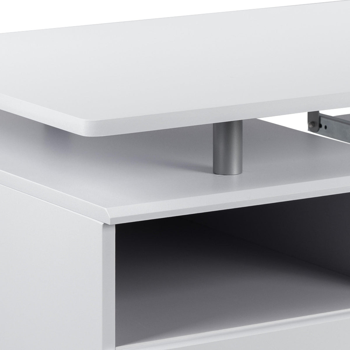 White |#| White Desk with Three Drawer Single Pedestal and Pull-Out Keyboard Tray
