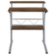 Rustic Walnut |#| Rustic Walnut Computer Desk with Top and Lower Storage Shelves