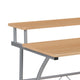 Maple |#| Maple Computer Desk with Top and Lower Storage Shelves