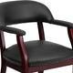 Black Vinyl |#| Black Vinyl Luxurious Conference Chair with Accent Nail Trim - Library Chair