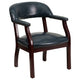 Navy Vinyl |#| Navy Vinyl Luxurious Conference Chair with Accent Nail Trim - Library Chair