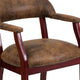 Bomber Jacket Brown Microfiber |#| Bomber Jacket Brown Luxurious Conference Chair w/ Accent Nail Trim - Side Chair
