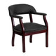 Black LeatherSoft |#| Black LeatherSoft Conference Chair with Accent Nail Trim - Library Chair