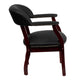 Black LeatherSoft |#| Black LeatherSoft Conference Chair with Accent Nail Trim - Library Chair